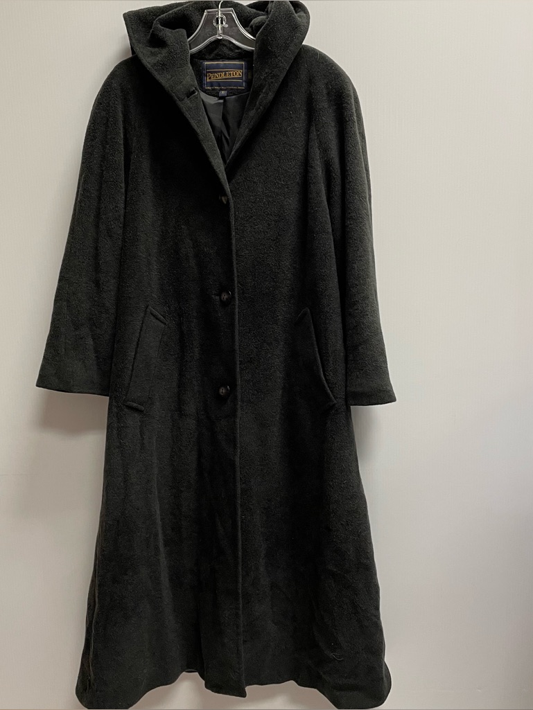 Vintage Pendleton Gray Fleece Style Hooded Long Coat Sz Xs